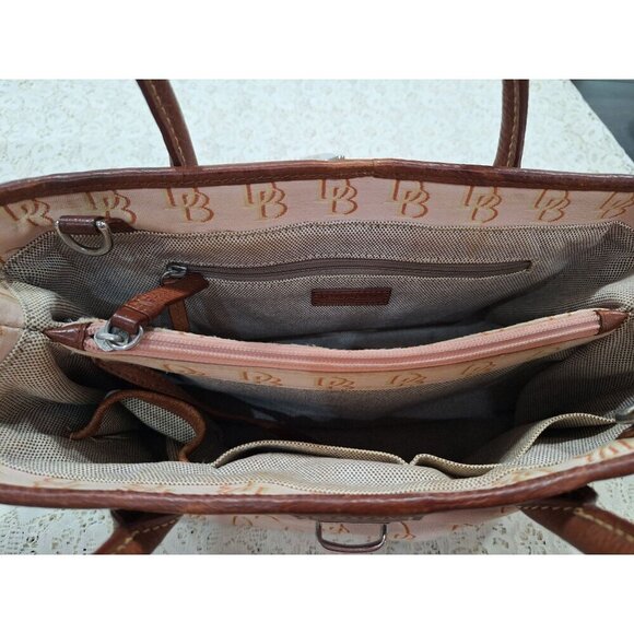 Dooney & Bourke Signature DB Double Handle Tote w/ Shoulder Strap-Pre-owned Good - Picture 7 of 10